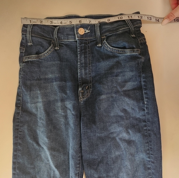 Mother The Hustler Ankle Fray Jeans Dark Wash Womens Size 24/0 High Rise - Picture 8 of 10